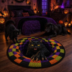 Halloween round Rug 3D Skeleton Vortex Illusion Mat, Soft Non Slip Indoor Rug, Spooky Decor for Living Room Kitchen Bathroom